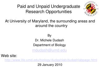 Paid and Unpaid Undergraduate Research Opportunities