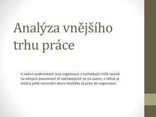 Analýza vnějšího trhu práce
