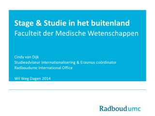 Stage &amp; Studie in het buitenland