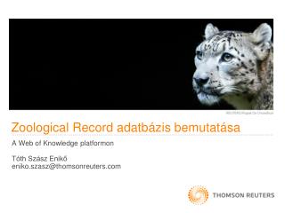 Zoological Record adatb ázis bemutatása