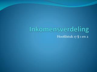 Inkomensverdeling