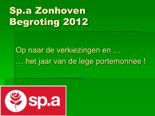 Sp.a Zonhoven Begroting 2012