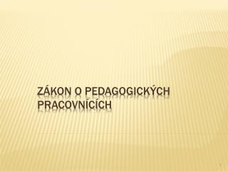 Zákon o pedagogických pracovnících