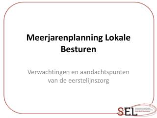 Meerjarenplanning Lokale Besturen