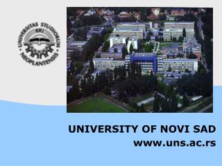 UNIVERSITY OF NOVI SAD uns.ac.rs