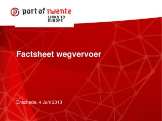 Factsheet wegvervoer