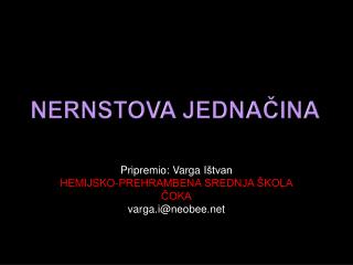 Nernstova jednačina