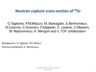 Neutron capture cross- section of 93 Zr