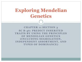 Exploring Mendelian Genetics