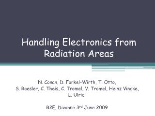 Handling Electronics from Radiation Areas