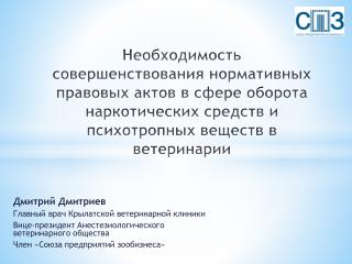 Дмитрий Дмитриев Главный врач Крылатской ветеринарной клиники