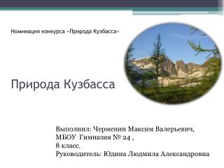 Номинация конкурса «Природа Кузбасса» Природа Кузбасса