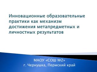 МАОУ «СОШ №2» г. Чернушка, Пермский край