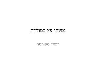 נטעתי עץ במולדת