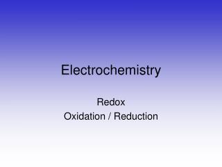 Electrochemistry