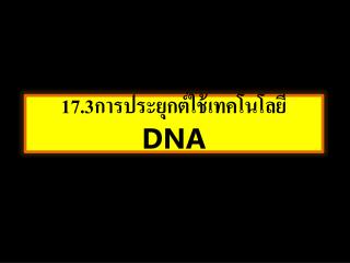 17.3การประยุกต์ใช้เทคโนโลยี DNA