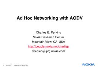 Ad Hoc Networking with AODV