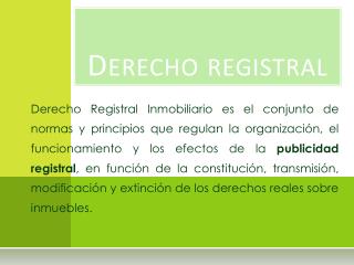 Derecho registral