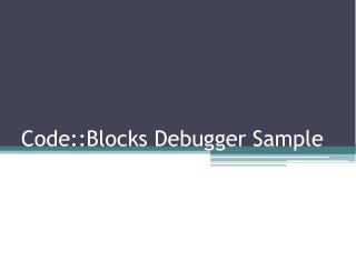 Code::Blocks Debugger Sample
