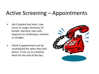 Active Screening – Appointments