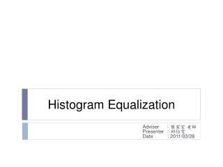 Histogram Equalization