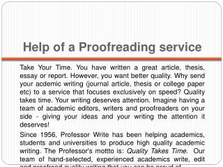 Help of a Proofreading service