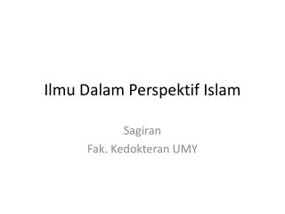 Ilmu Dalam Perspektif Islam