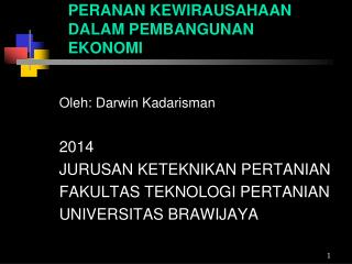 PERANAN KEWIRAUSAHAAN DALAM PEMBANGUNAN EKONOMI