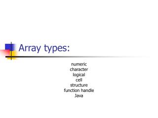 Array types: