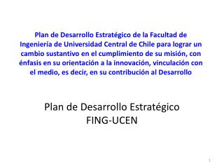 Plan de Desarrollo Estratégico FING-UCEN