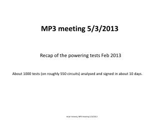 MP3 meeting 5/3/2013