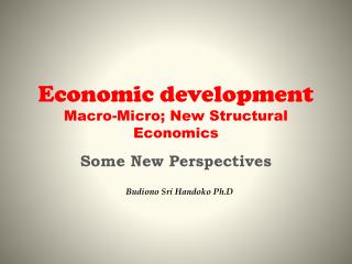 Economic development Macro-Micro; New Structural Economics