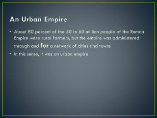 An Urban Empire