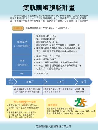 雙軌 訓練旗艦 計畫