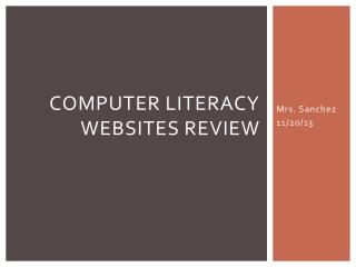 Computer Literacy Websites review