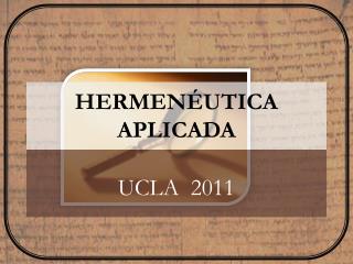 HERMENÉUTICA APLICADA