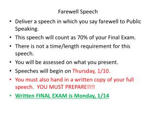 Farewell Speech