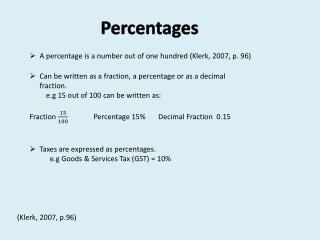Percentages