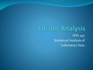 Cluster Analysis