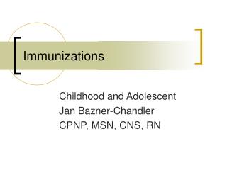 Immunizations