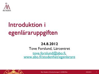 Introduktion i egenläraruppgiften