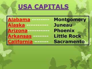 USA CAPITALS