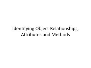 Identifying O bject R elationships, Attributes and Methods