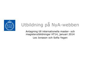 Utbildning på NyA -webben