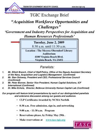 “Acquisition Workforce Opportunities and Challenges” ‘Government and Industry Perspectives for Acquisition and Human Res