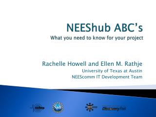 NEEShub ABC’s What you need to know for your project