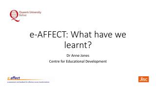 e-AFFECT: What have we learnt?