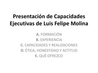 Presentación de Capacidades Ejecutivas de Luis Felipe Molina
