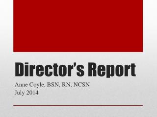 Director’s Report