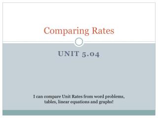 Comparing Rates